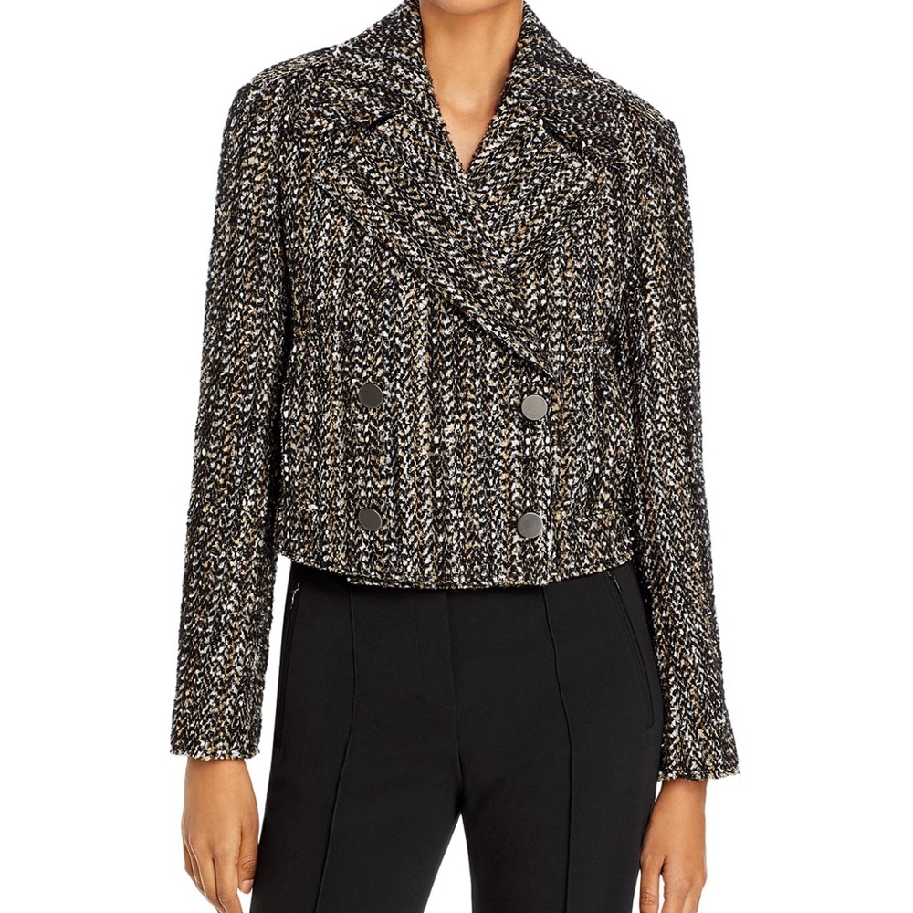 Theory Bouclé Tweed Cropped Jacket - Size 10 - NWT
